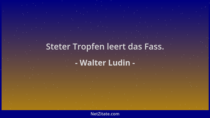 Walter Ludin - Steter Tropfen leert das Fass....