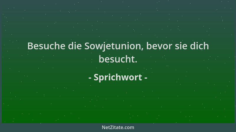 Sprichwort - Besuche die Sowjetunion, bevor sie dich besucht....