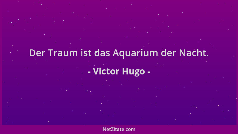 Victor Hugo - Der Traum ist das Aquarium der Nacht....