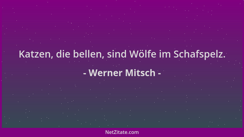 Werner Mitsch - Katzen, die bellen, sind Wölfe im Schafspelz....