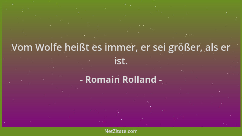 Romain Rolland - Vom Wolfe heißt es immer, er sei größer, als er ist....