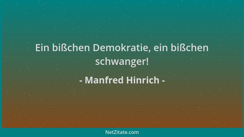 Manfred Hinrich - Ein bißchen Demokratie, ein bißchen schwanger!...