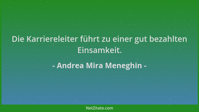 Andrea Mira Meneghin - Die Karriereleiter führt zu einer gut bezahlten Einsamkeit....