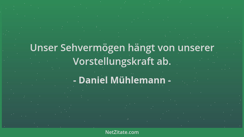 Daniel Mühlemann - Unser Sehvermögen hängt von unserer Vorstellungskraft ab....