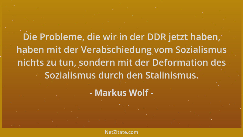 Markus Wolf - Die Probleme, die wir in der DDR jetzt haben, haben mit der Verabschiedung vom Sozialismus nichts zu tun, son...