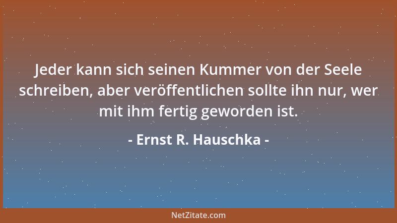 Ernst R. Hauschka - Kein Buch öffnet sich von selbst....