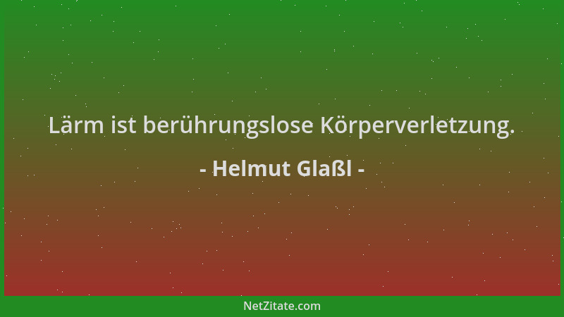 Helmut Glaßl - Lärm ist berührungslose Körperverletzung....