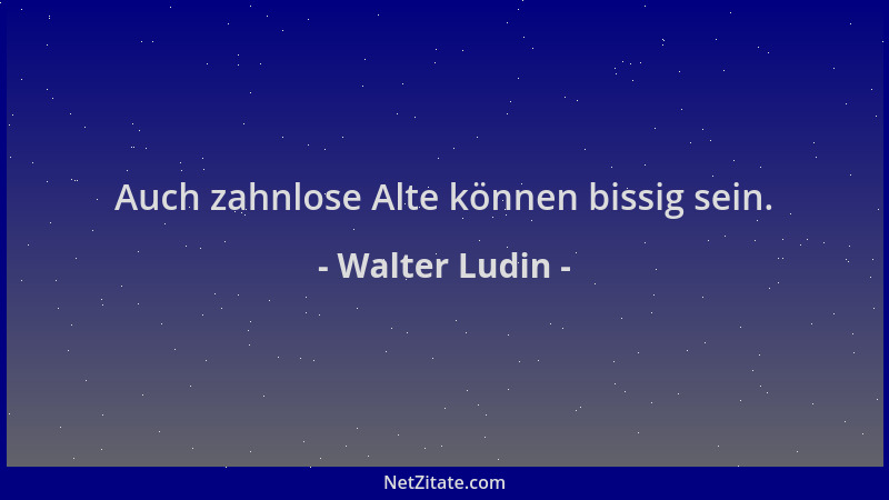 Walter Ludin - Auch zahnlose Alte können bissig sein....