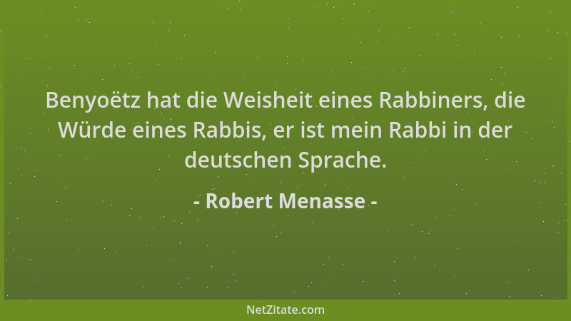 Robert Menasse - Benyoëtz hat die Weisheit eines Rabbiners, die Würde eines Rabbis, er ist mein Rabbi in der deutschen Spra...