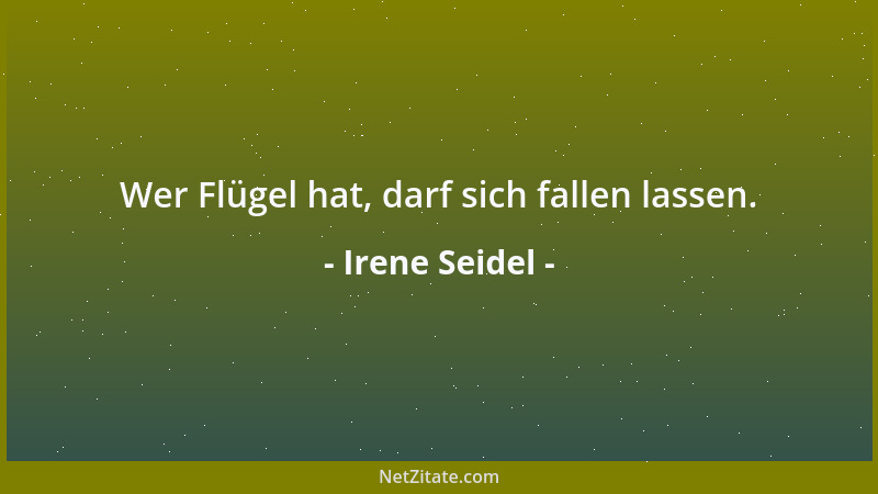 Irene Seidel - Wer Flügel hat, darf sich fallen lassen....