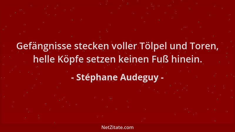 Stéphane Audeguy - Gefängnisse stecken voller Tölpel und Toren, helle Köpfe setzen keinen Fuß hinein....