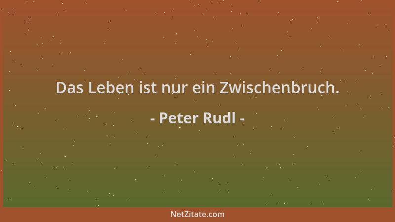 Peter Rudl - Das Leben ist nur ein Zwischenbruch....
