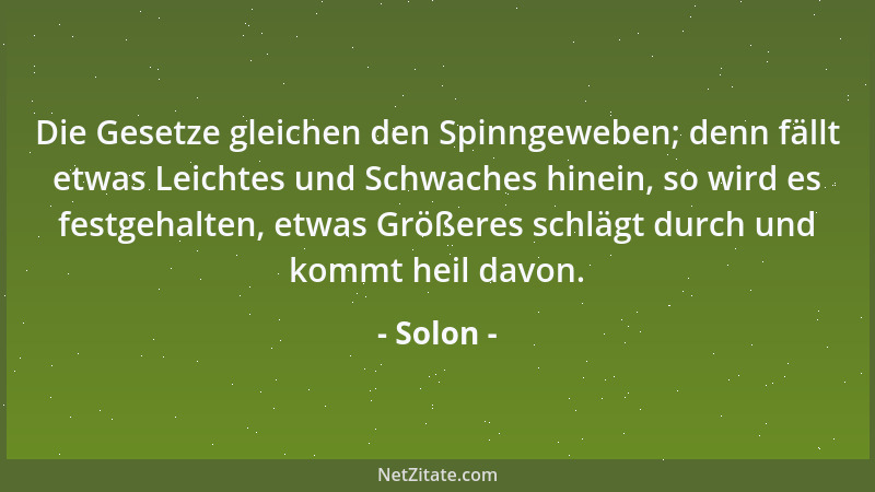 Solon - Tugend werde von uns nimmer vertauschet für Gold!...