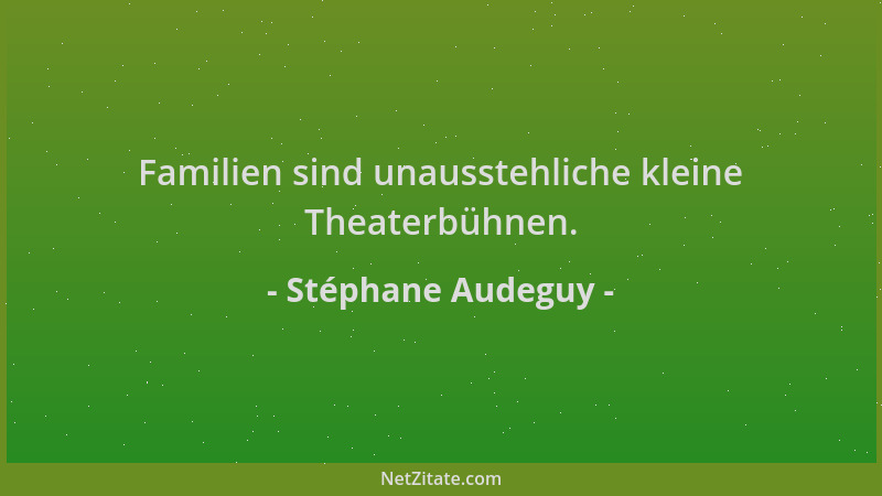 Stéphane Audeguy - Familien sind unausstehliche kleine Theaterbühnen....