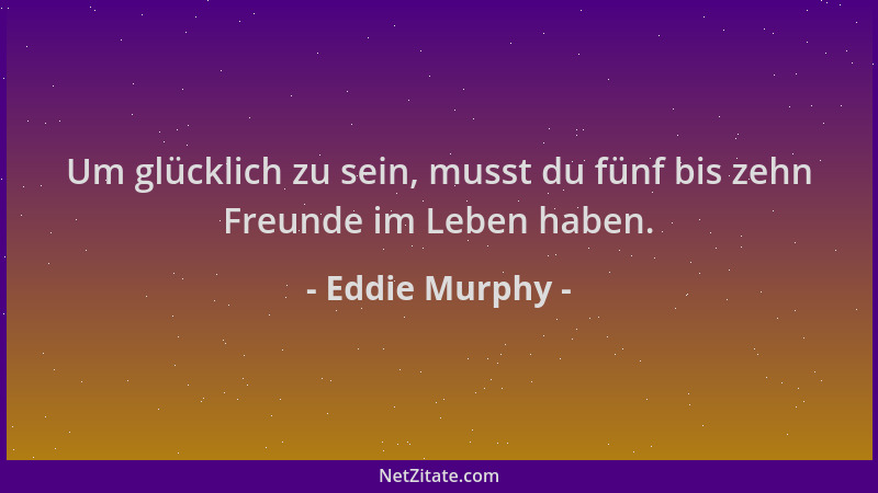 Eddie Murphy - Um glücklich zu sein, musst du fünf bis zehn Freunde im Leben haben....