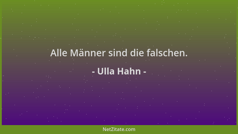 Ulla Hahn - Alle Männer sind die falschen....