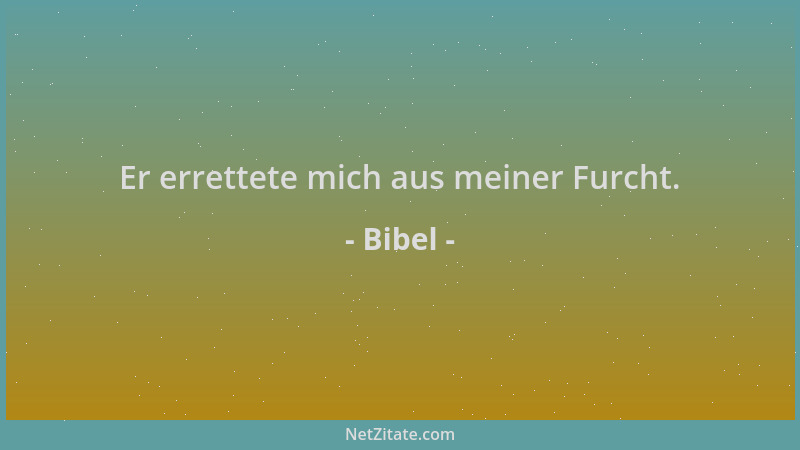 Bibel - Er errettete mich aus meiner Furcht....