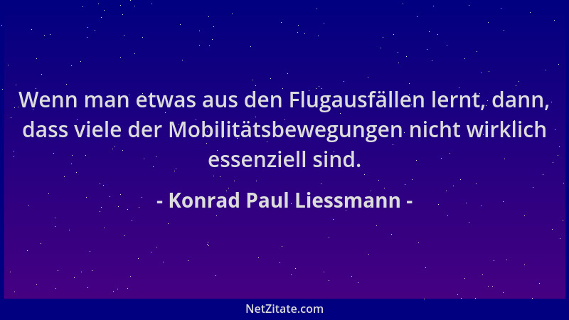 Konrad Paul Liessmann - Wenn man etwas aus den Flugausfällen lernt, dann, dass viele der Mobilitätsbewegungen nicht wirklic...