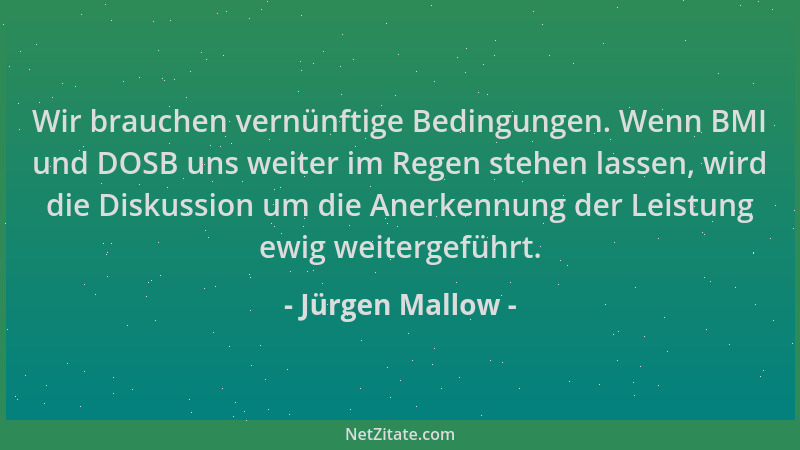 Jürgen Mallow - Wir brauchen vernünftige Bedingungen. Wenn BMI und DOSB uns weiter im Regen stehen lassen, wird die Diskuss...