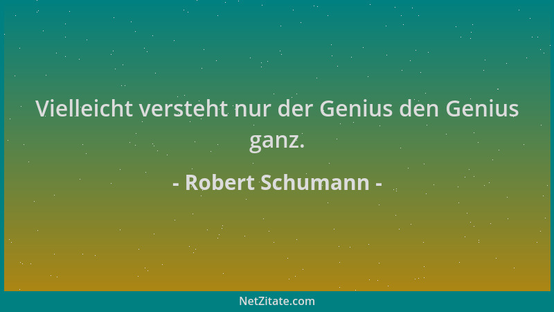 Robert Schumann - Vielleicht versteht nur der Genius den Genius ganz....