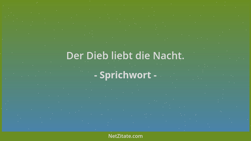 Sprichwort - Der Dieb liebt die Nacht....