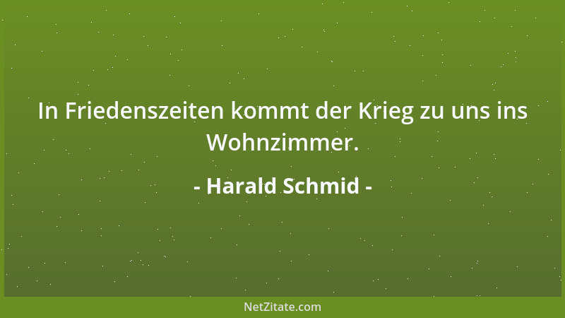 Harald Schmid - In Friedenszeiten kommt der Krieg zu uns ins Wohnzimmer....