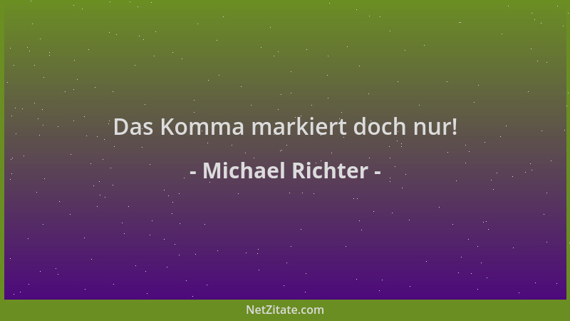 Michael Richter - Das Komma markiert doch nur!...