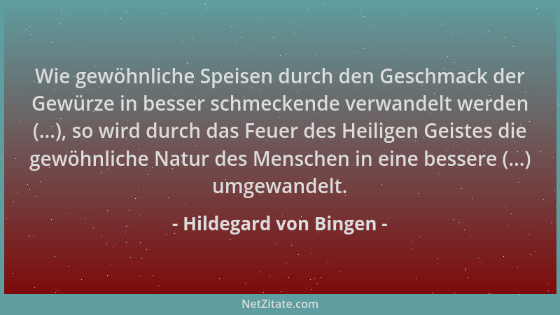 Hildegard von Bingen - Wie gewöhnliche Speisen durch den Geschmack der Gewürze in besser schmeckende verwandelt werden (......