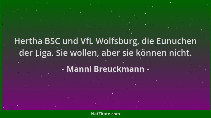 Manni Breuckmann - Hertha BSC und VfL Wolfsburg, die Eunuchen der Liga. Sie wollen, aber sie können nicht....