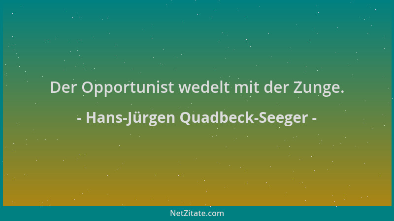 Hans-Jürgen Quadbeck-Seeger - Der Opportunist wedelt mit der Zunge....