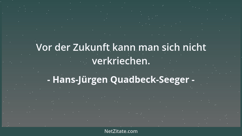 Hans-Jürgen Quadbeck-Seeger - Vor der Zukunft kann man sich nicht verkriechen....