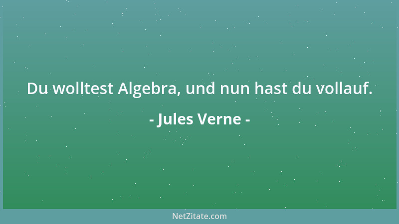 Jules Verne - Du wolltest Algebra, und nun hast du vollauf....