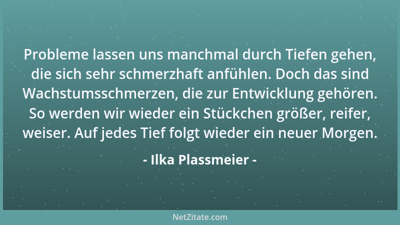 Ilka Plassmeier - Probleme lassen uns manchmal durch Tiefen gehen, die sich sehr schmerzhaft anfühlen. Doch das sind Wachst...