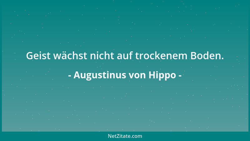 Augustinus von Hippo - Geist wächst nicht auf trockenem Boden....