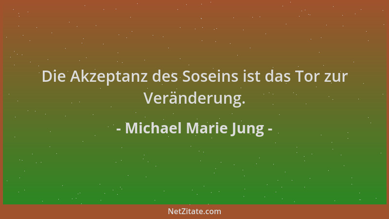 Michael Marie Jung - Die Akzeptanz des Soseins ist das Tor zur Veränderung....