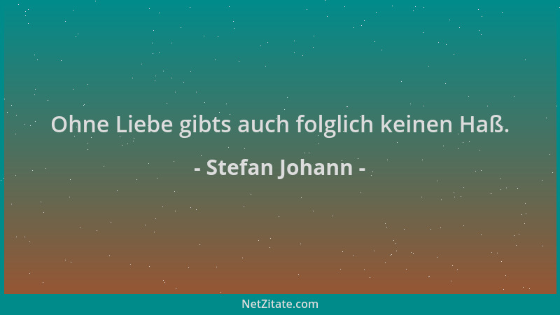 Stefan Johann - Ohne Liebe gibts auch folglich keinen Haß....