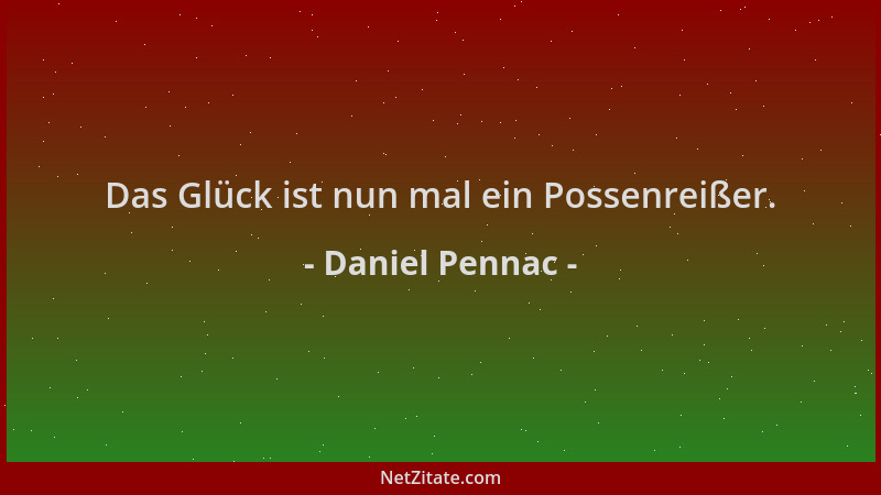 Daniel Pennac - Das Glück ist nun mal ein Possenreißer....