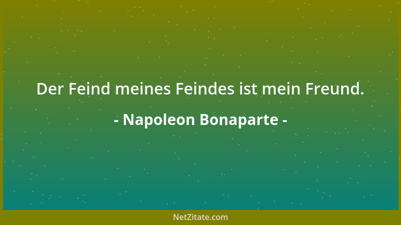 Napoleon Bonaparte - Der Feind meines Feindes ist mein Freund....