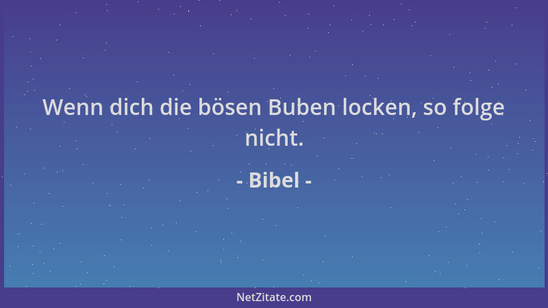Bibel - Wenn dich die bösen Buben locken, so folge nicht....