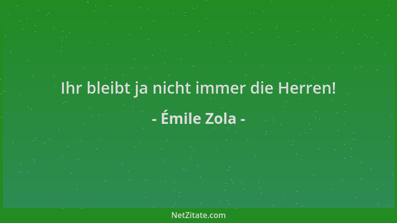 Émile Zola - Ihr bleibt ja nicht immer die Herren!...