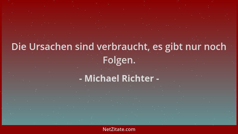 Michael Richter - Die Ursachen sind verbraucht, es gibt nur noch Folgen....