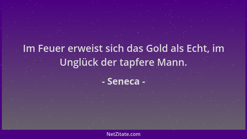 Seneca - Im Feuer erweist sich das Gold als Echt, im Unglück der tapfere Mann....