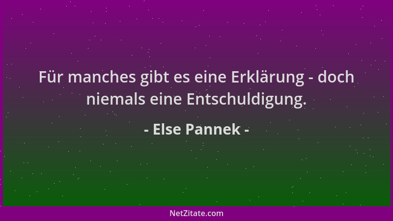 Else Pannek - Für manches gibt es eine Erklärung - doch niemals eine Entschuldigung....