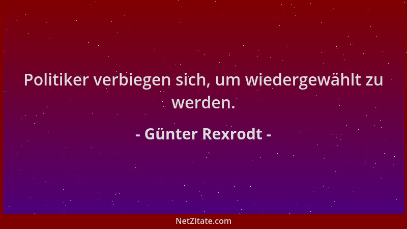 Günter Rexrodt - Politiker verbiegen sich, um wiedergewählt zu werden....