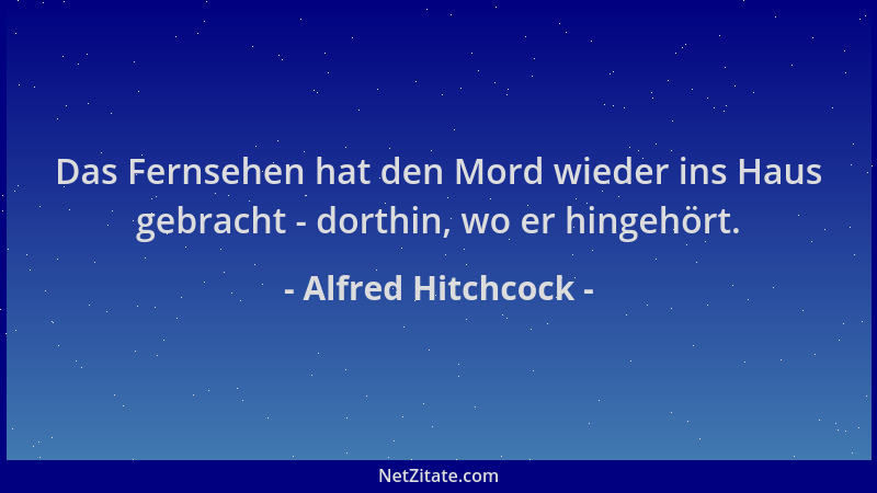 Alfred Hitchcock - Das Fernsehen hat den Mord wieder ins Haus gebracht - dorthin, wo er hingehört....