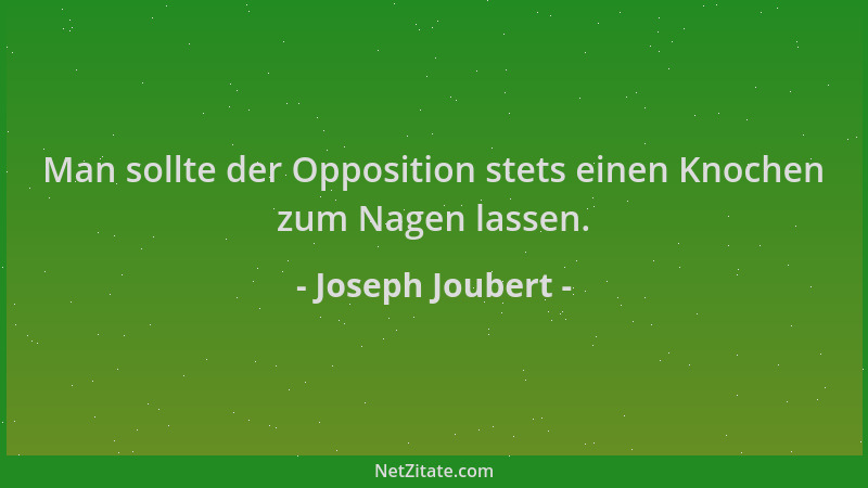 Joseph Joubert - Man sollte der Opposition stets einen Knochen zum Nagen lassen....