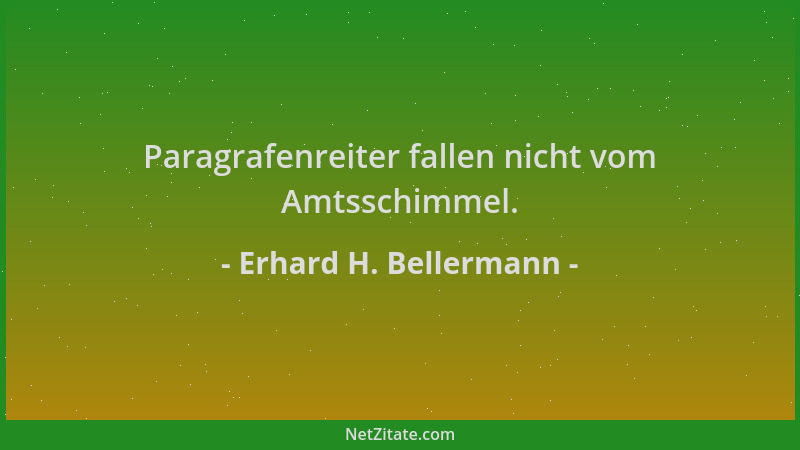 Erhard H. Bellermann - Paragrafenreiter fallen nicht vom Amtsschimmel....