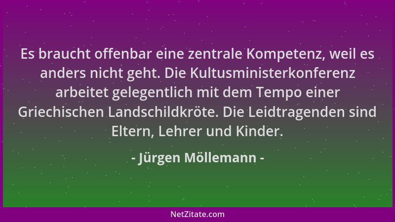 Jürgen Möllemann - Es braucht offenbar eine zentrale Kompetenz, weil es anders nicht geht. Die Kultusministerkonferenz arbe...