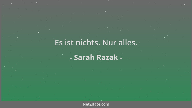 Sarah Razak - Es ist nichts. Nur alles....