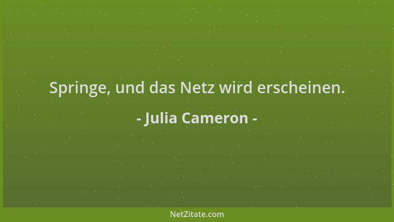 Julia Cameron - Springe, und das Netz wird erscheinen....